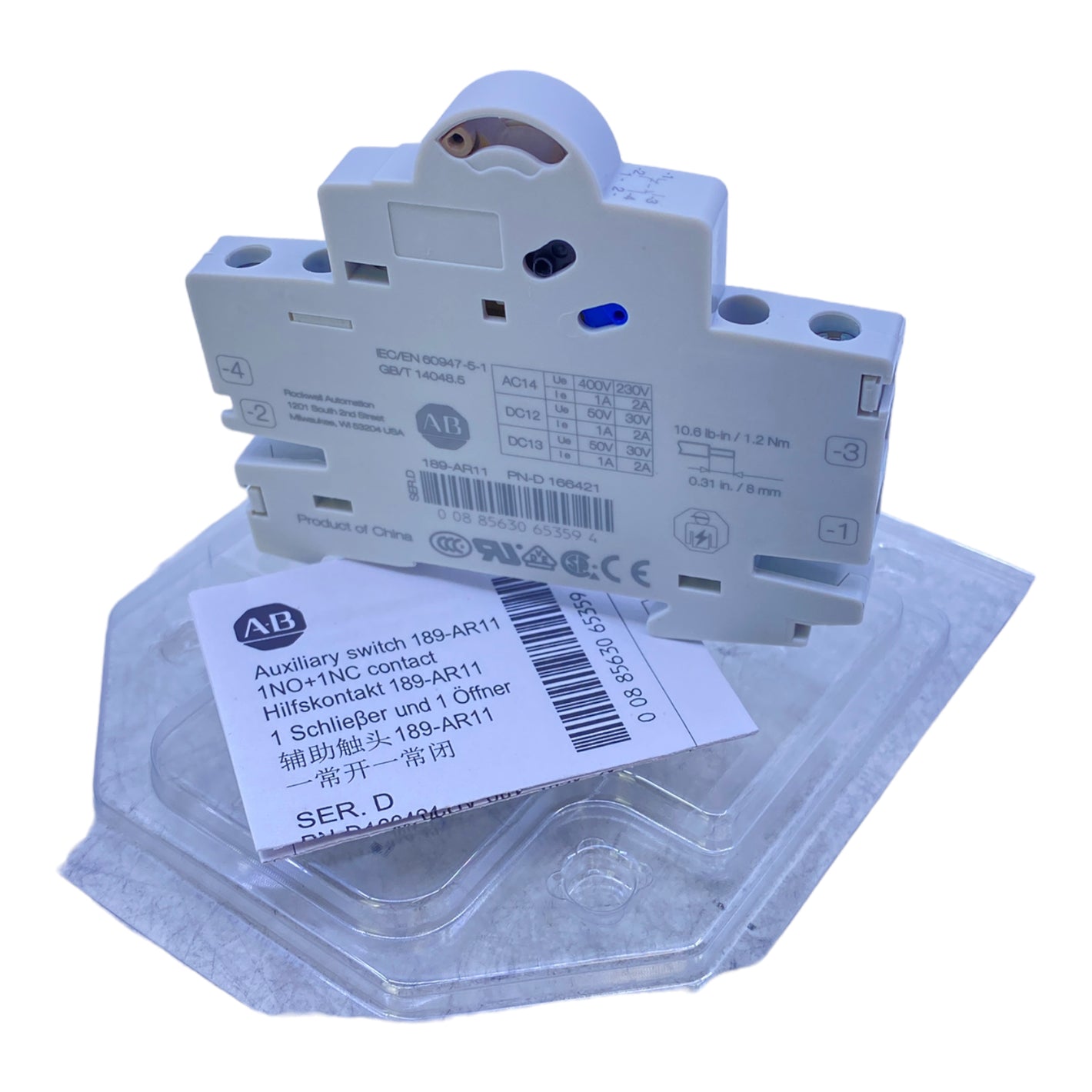 Allen Bradley 189-AR11 Hilfsauslöser AC/DC 1S+1Ö