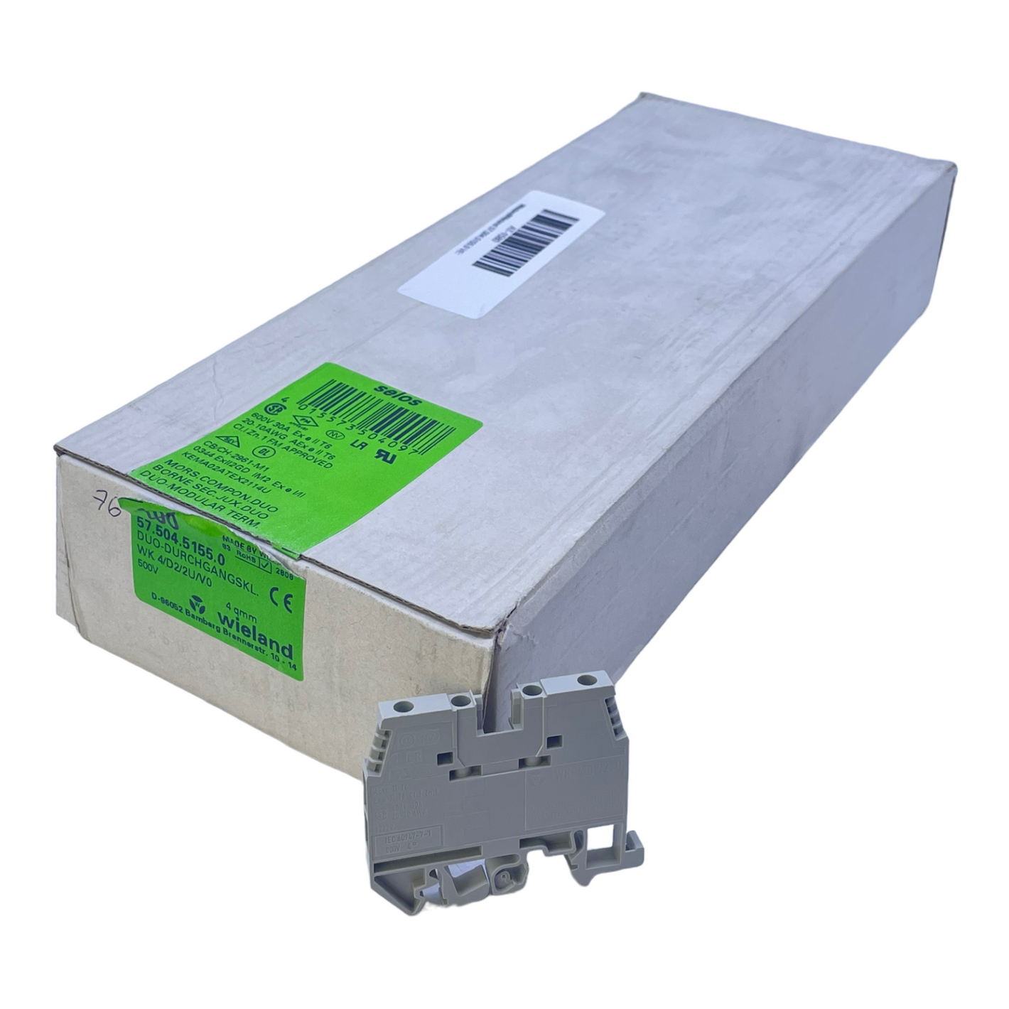 Wieland 57.504.5155.0 Duo through terminal 57.504.5155.0 Terminal VE:76pcs/pcs