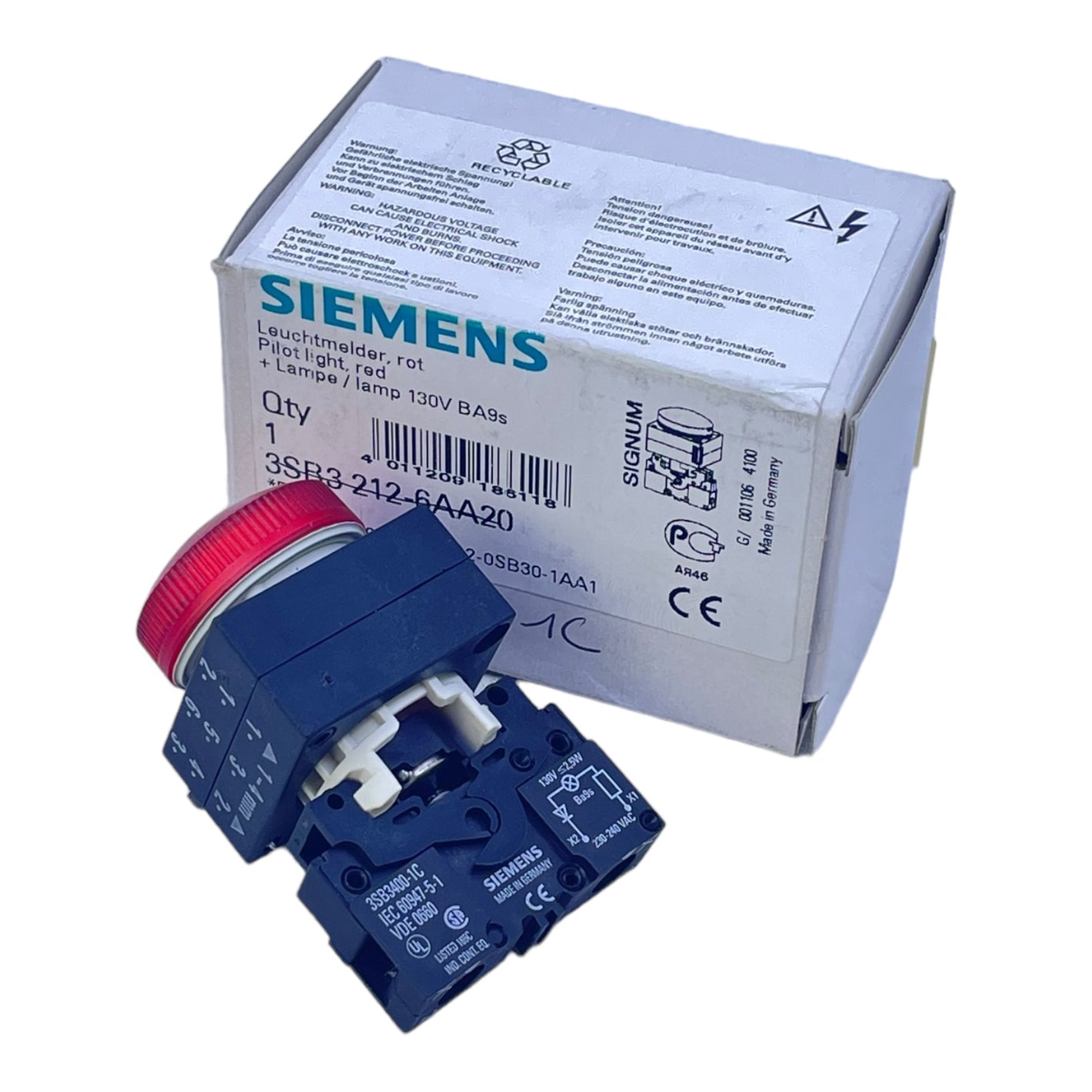 Siemens 3SB3400-1C lamp socket for industrial use Siemens 3SB3400-1C