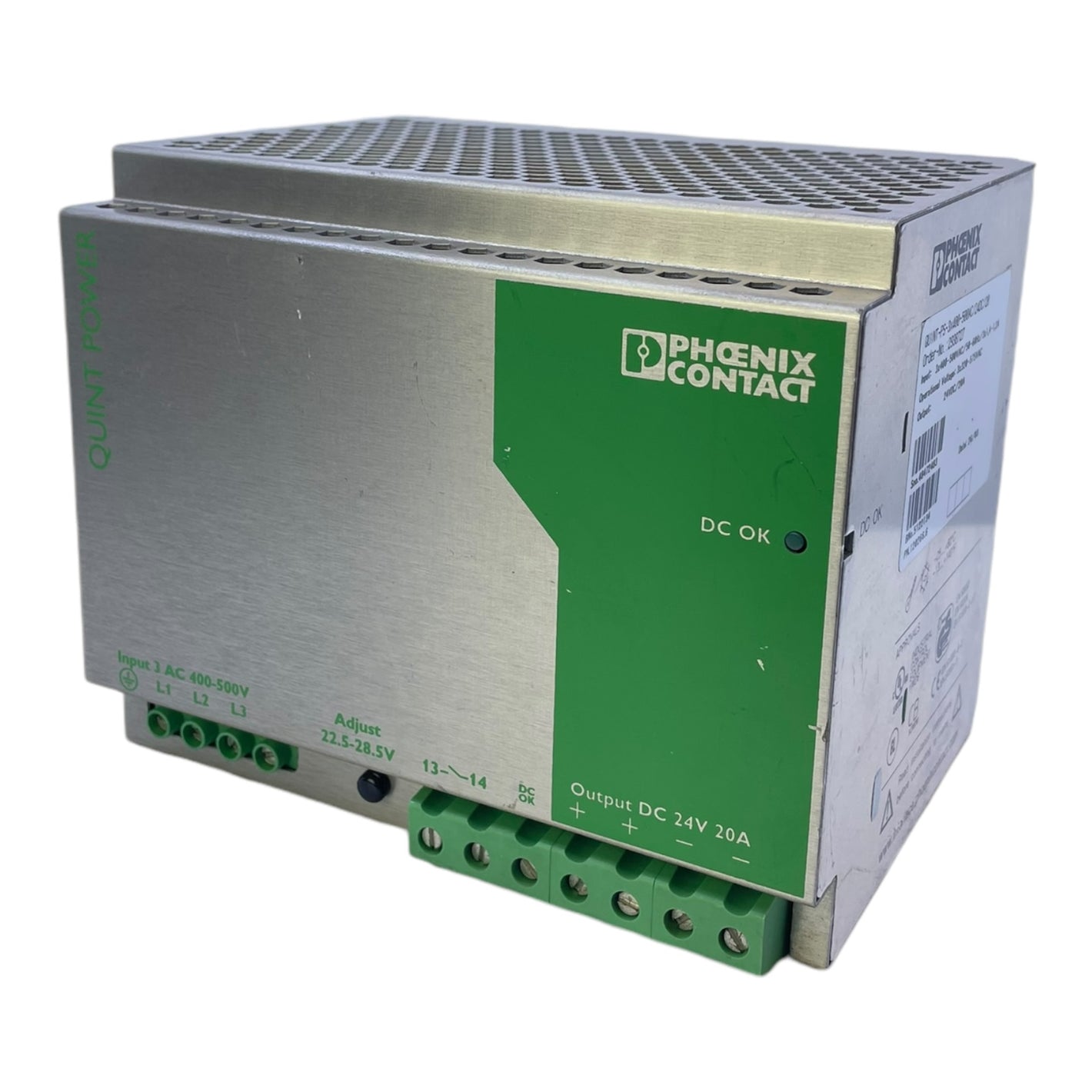 Phoenix Contact 2938727 power supply Quint-PS-3x400-500AC/24DC/20 Phoenix Contact 29