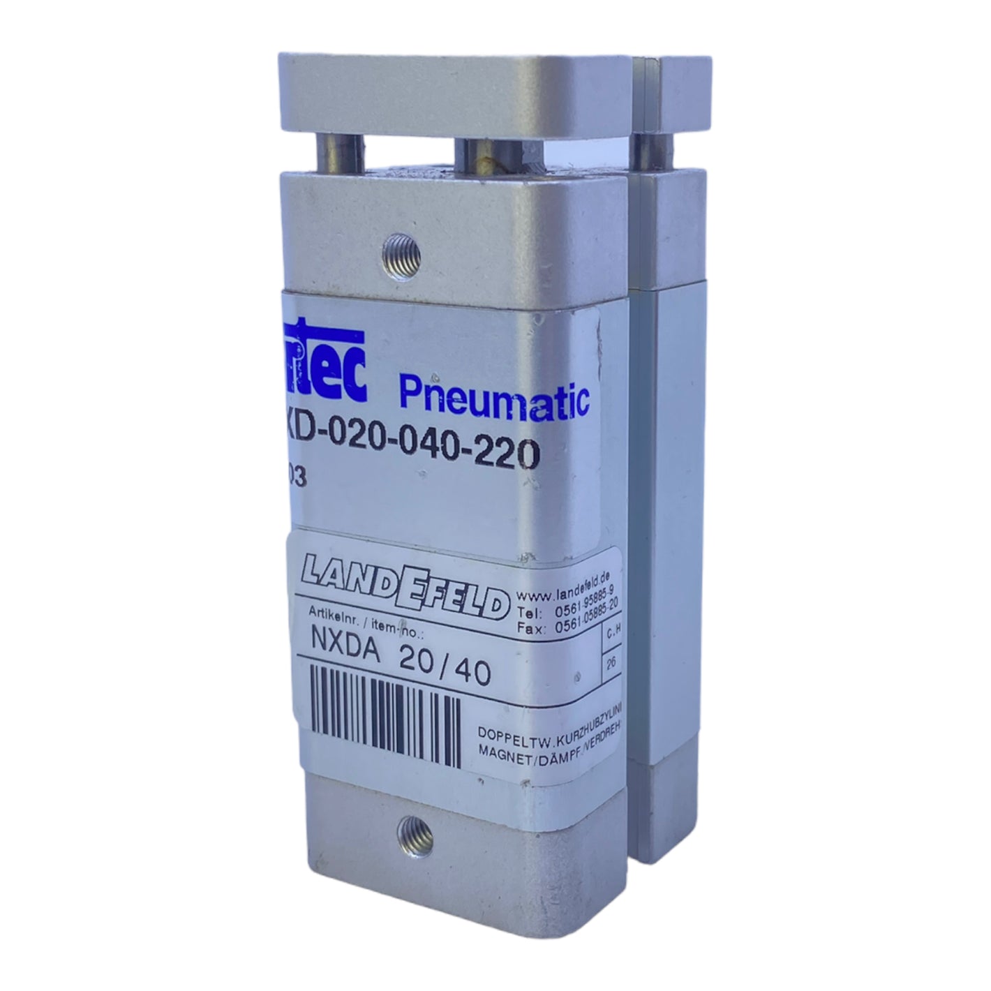 Airtec NXD-020-040-220 Kompaktzylinder, doppeltwirkend, Kolben 20mm, Hub 40mm