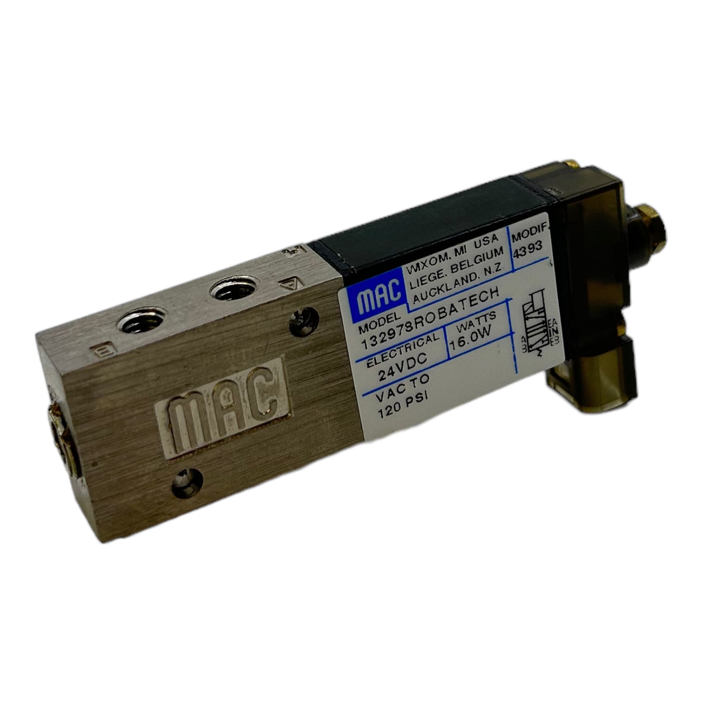 Mac 132978 Magnetventil Pneumatik 24VDC 16.0W 120PSI Mac Magnetventil Pneumatik