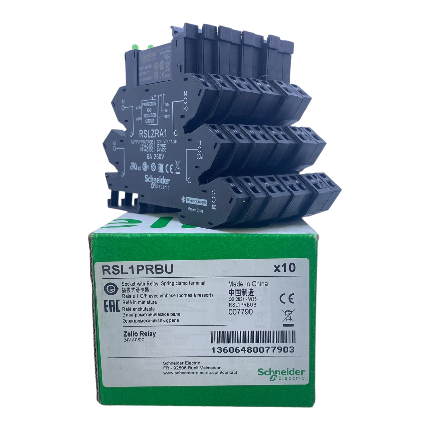 Schneider Electric RSL1PRBU Interface-Relais 1W 6A 24V AC/DC VE: 9stk