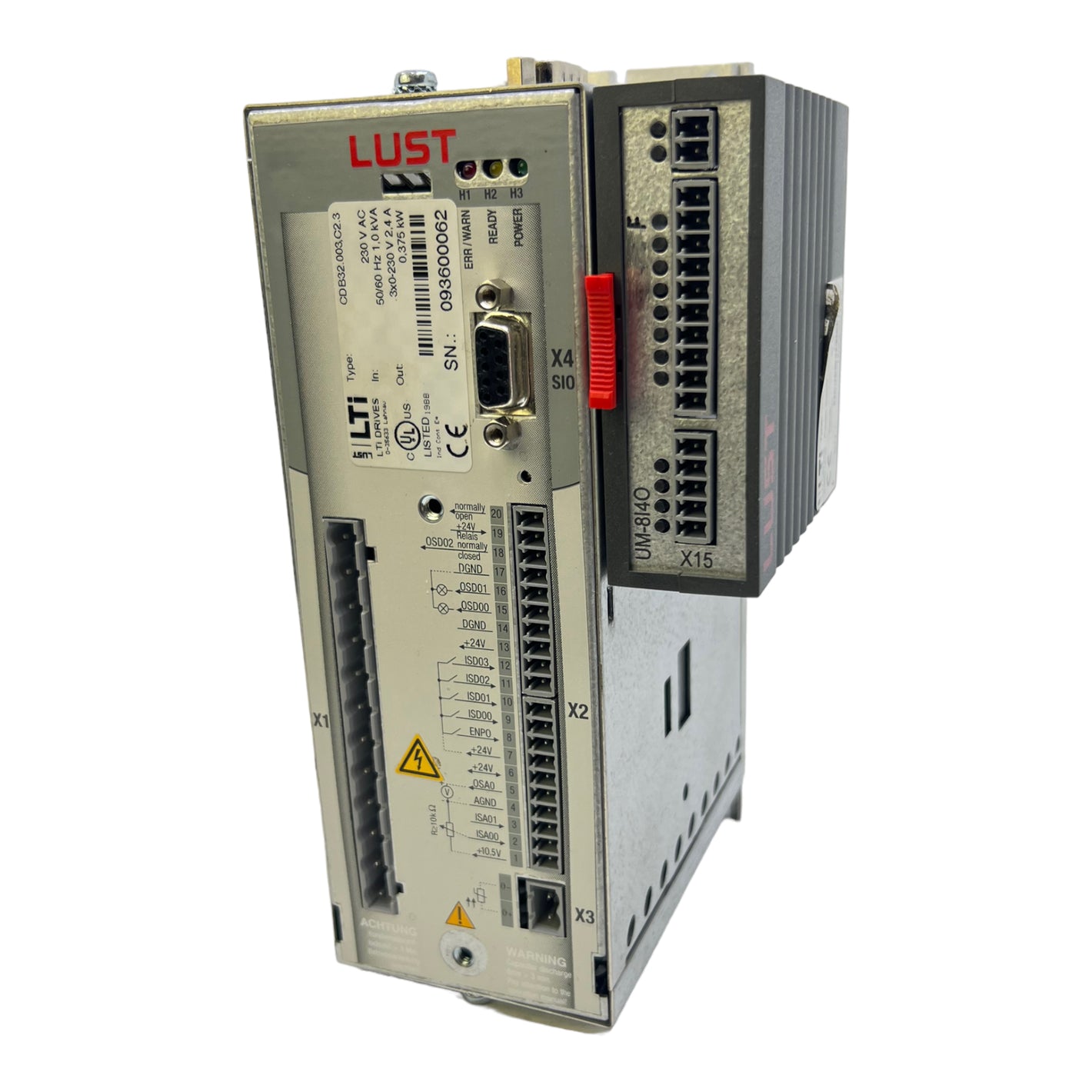 Lust LTi Drives CDB32.003C2.3 Servoregler +LTi UM-8I40 In:230V AC Out:3x0-230V