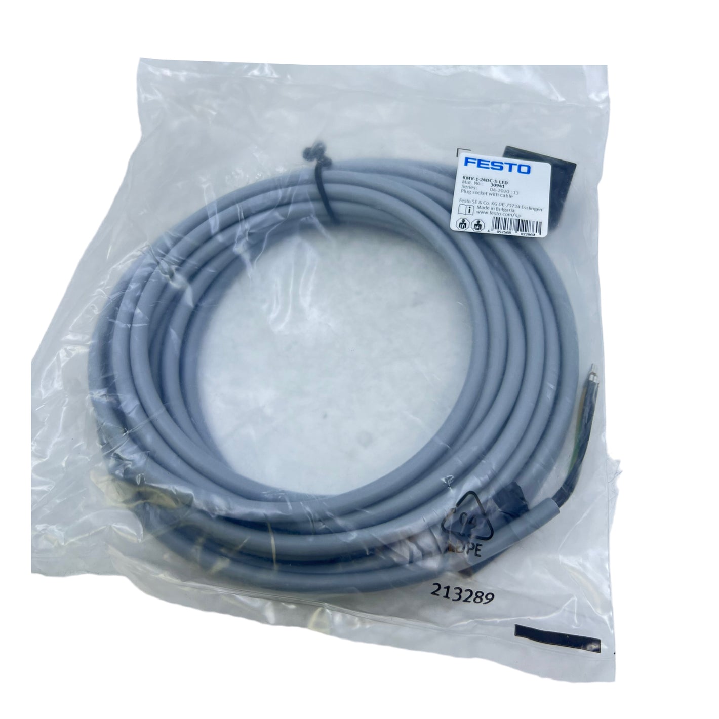 Festo KMV-1-24DC-5-LED Steckdosenleitung 30941 24V DC IP67 -20 bis 80°C