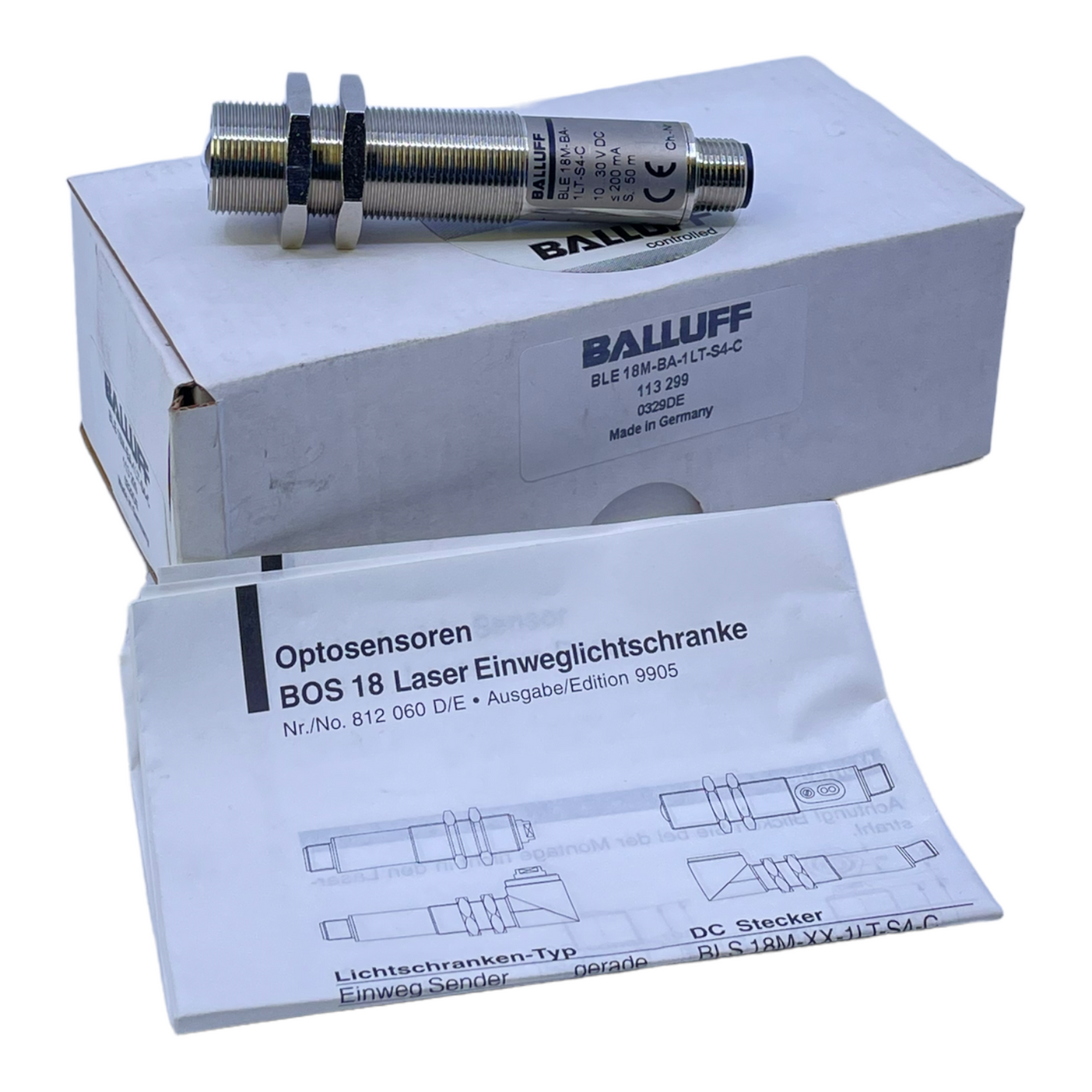 Baluff BOS0074 BLE18M-BA-1LT-S4-C Reflexionslichtschranke 10…30V DC 18M