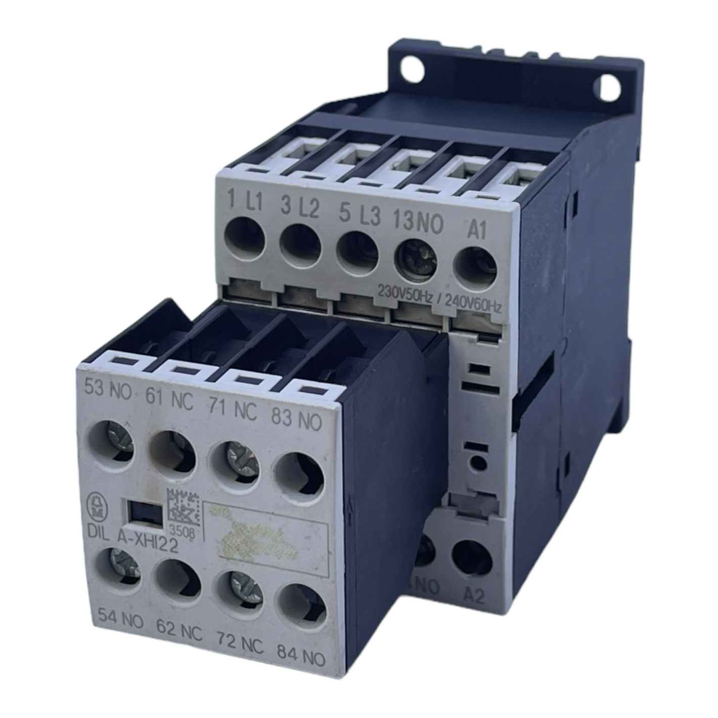 Moeller DIL M12-10 + DIL A-XHI22 contactor 230V 50Hz/240V 60Hz 3-pole