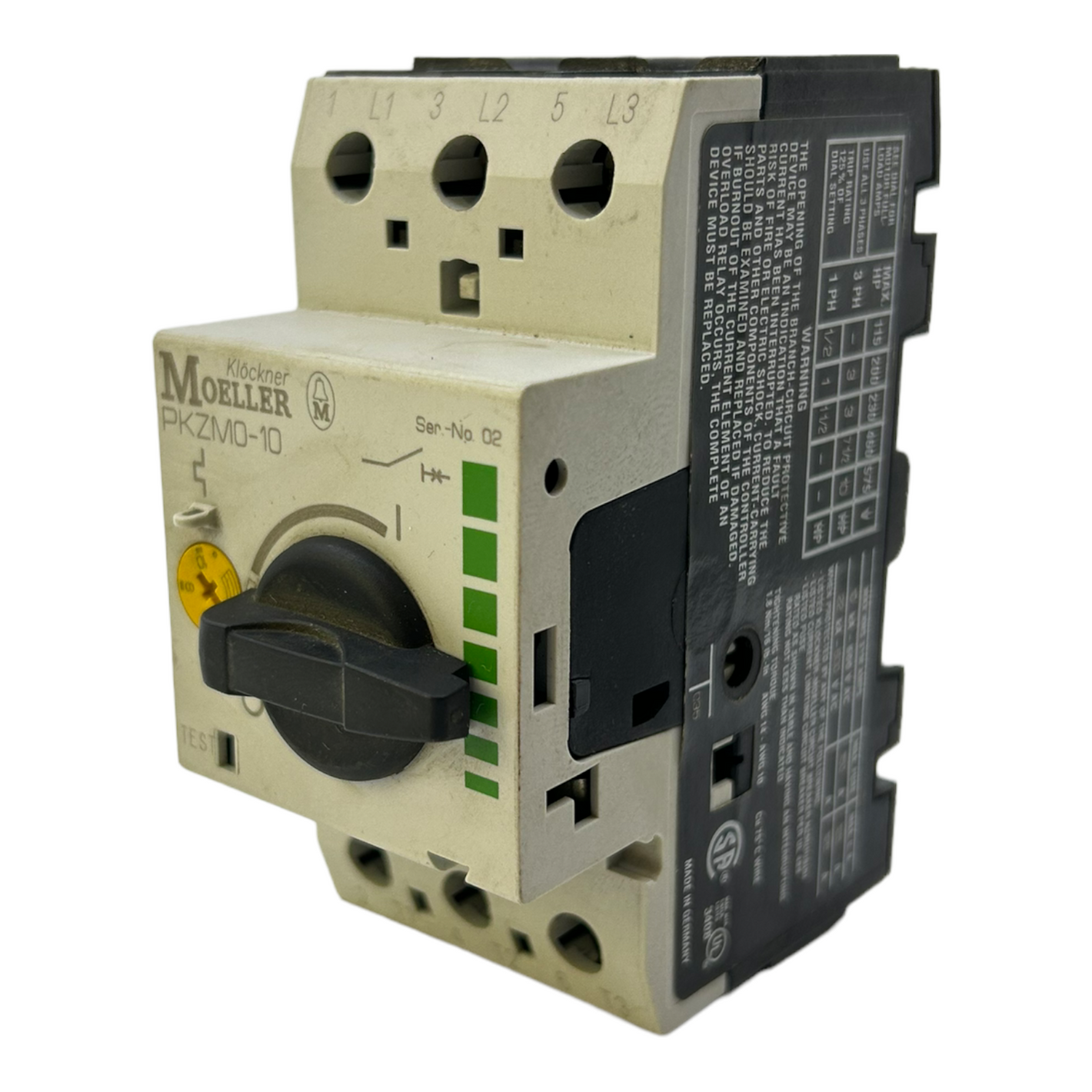 Klöckner Moeller PKZM0-10 motor protection switch for industrial use 50/60Hz