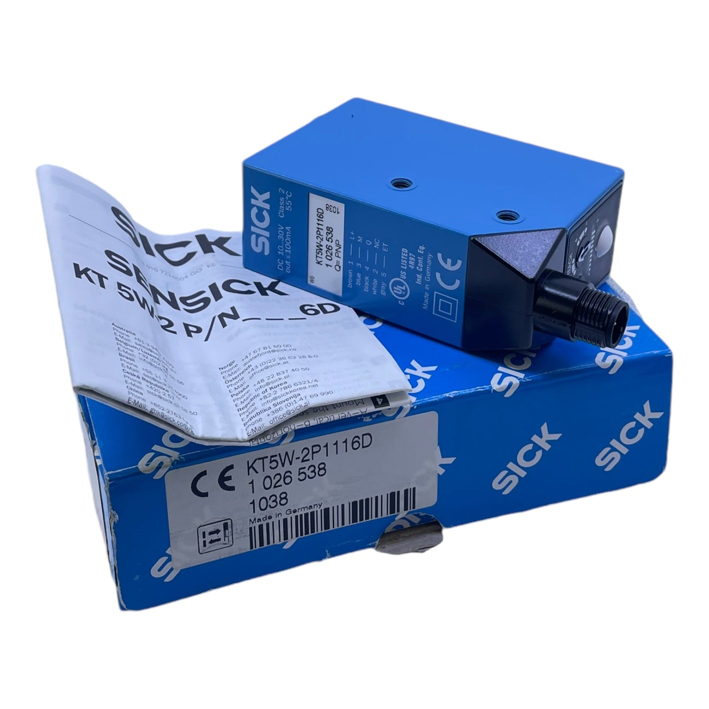 Sick KT5W-2P1116D contrast sensor for industrial use 1026538 KT5W-2P1116D