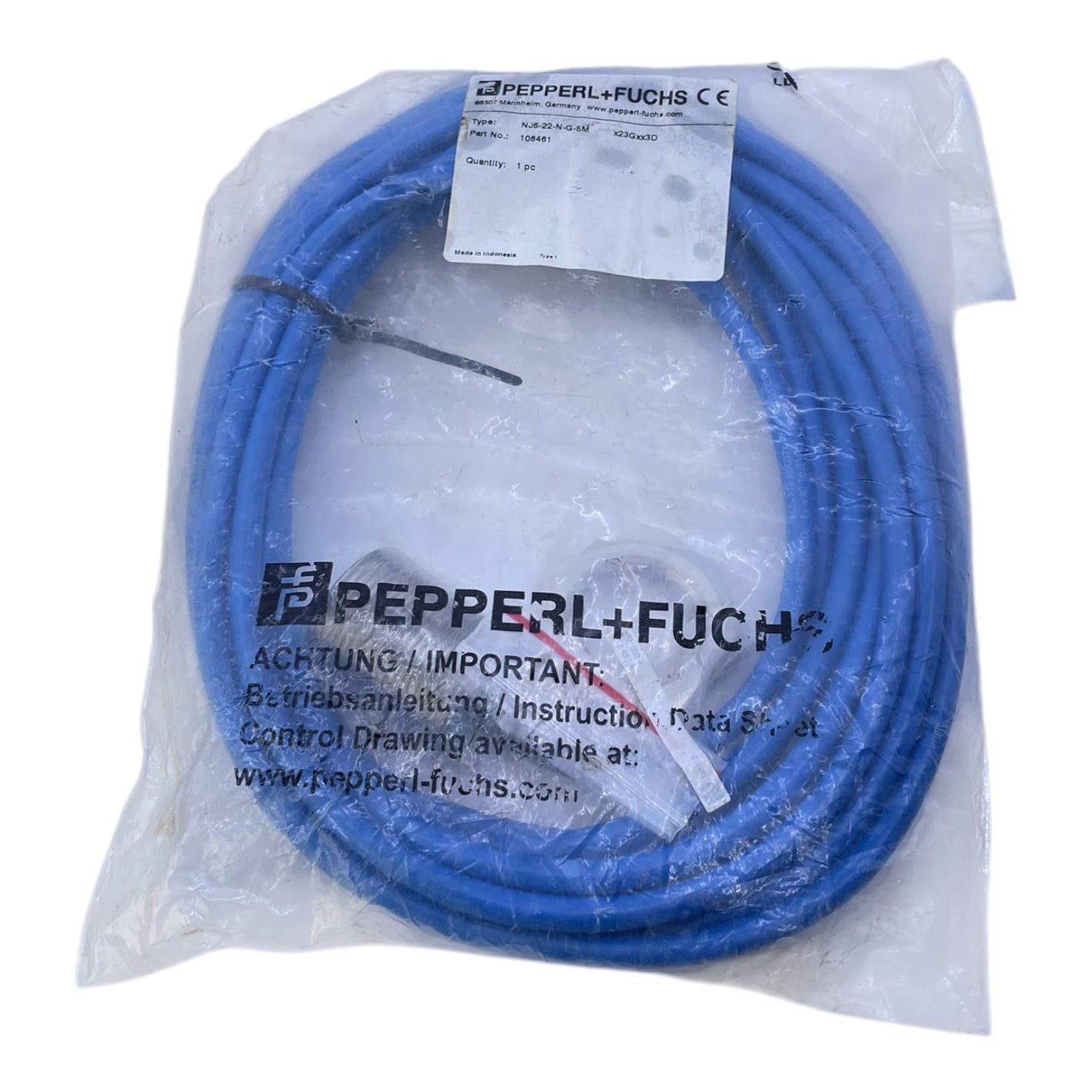 Pepperl+Fuchs NJ6-22-NG-5M Inductive Sensor 106461 Pepperl+Fuchs NJ6-22-NG-5M