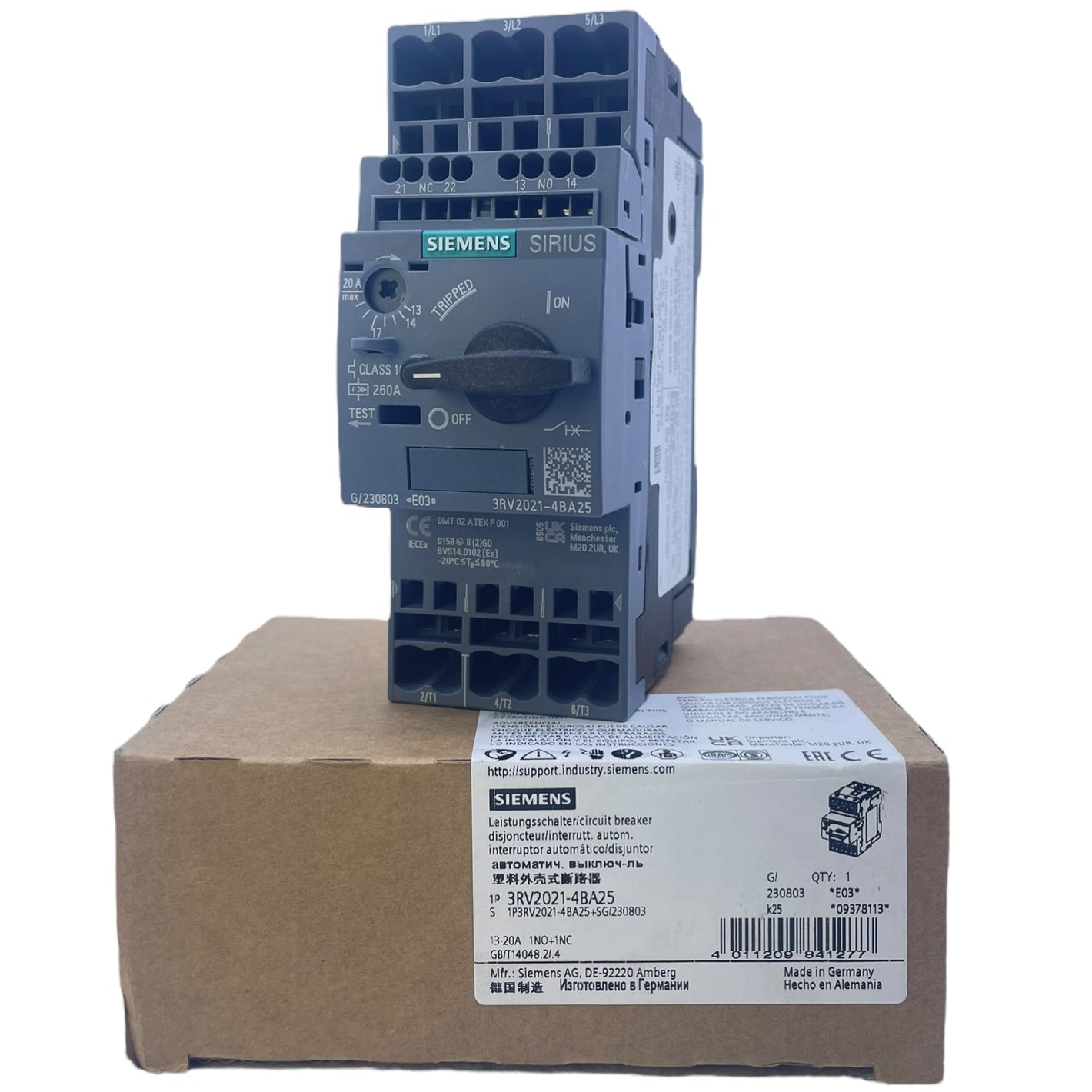 Siemens Motorschutzschalter Leistungsschalter 3RV2021-4BA25 13-20A SIRIUS