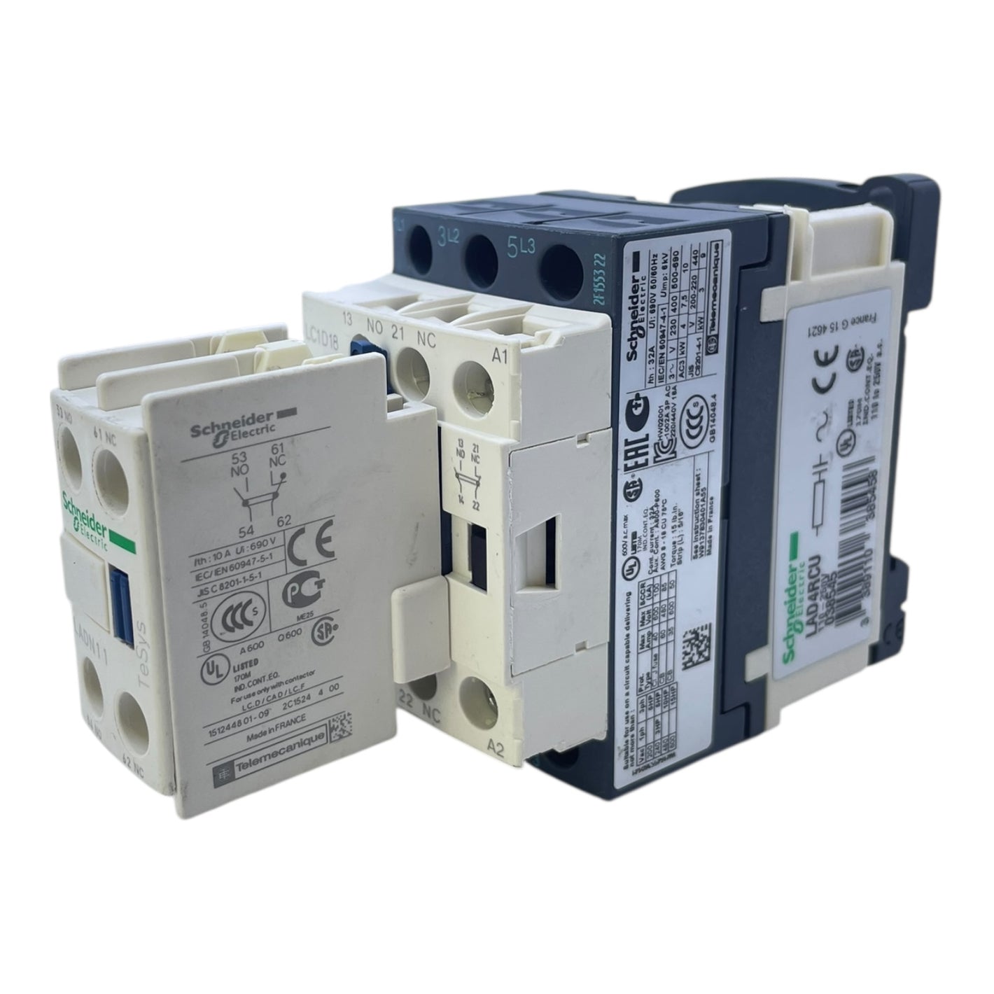 Schneider Leistungsschütz LC1D18 LAD4RCU Leistungsschütz von Schneider Electric