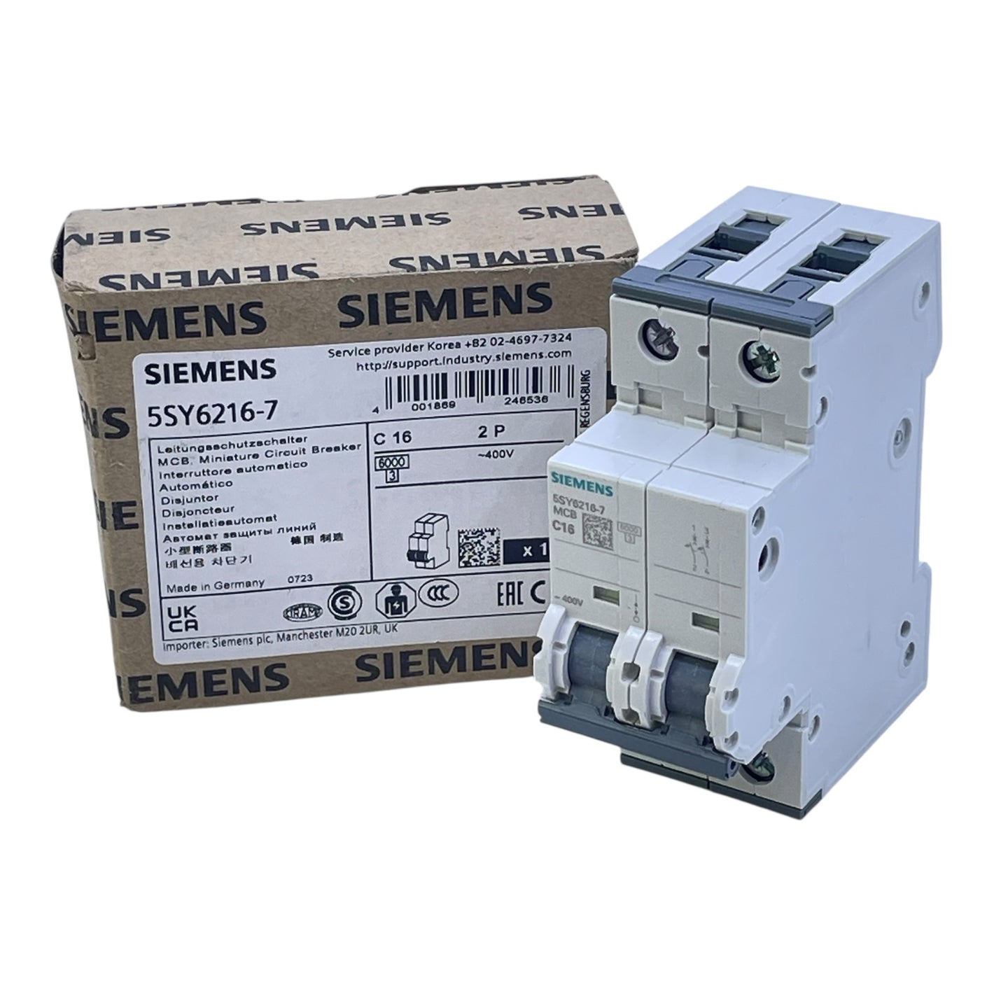 Siemens Leitungsschutzschalter 5SY6216-7 C16A 2-polig 400V Sicherungsautomat