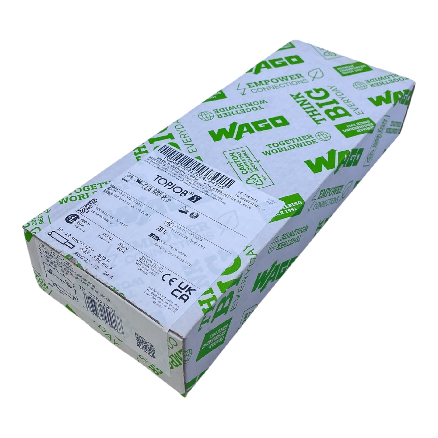 WAGO 2-Leiter-Durchgangsklemme 2002-1201 TOPJOB S VE:99 Stk