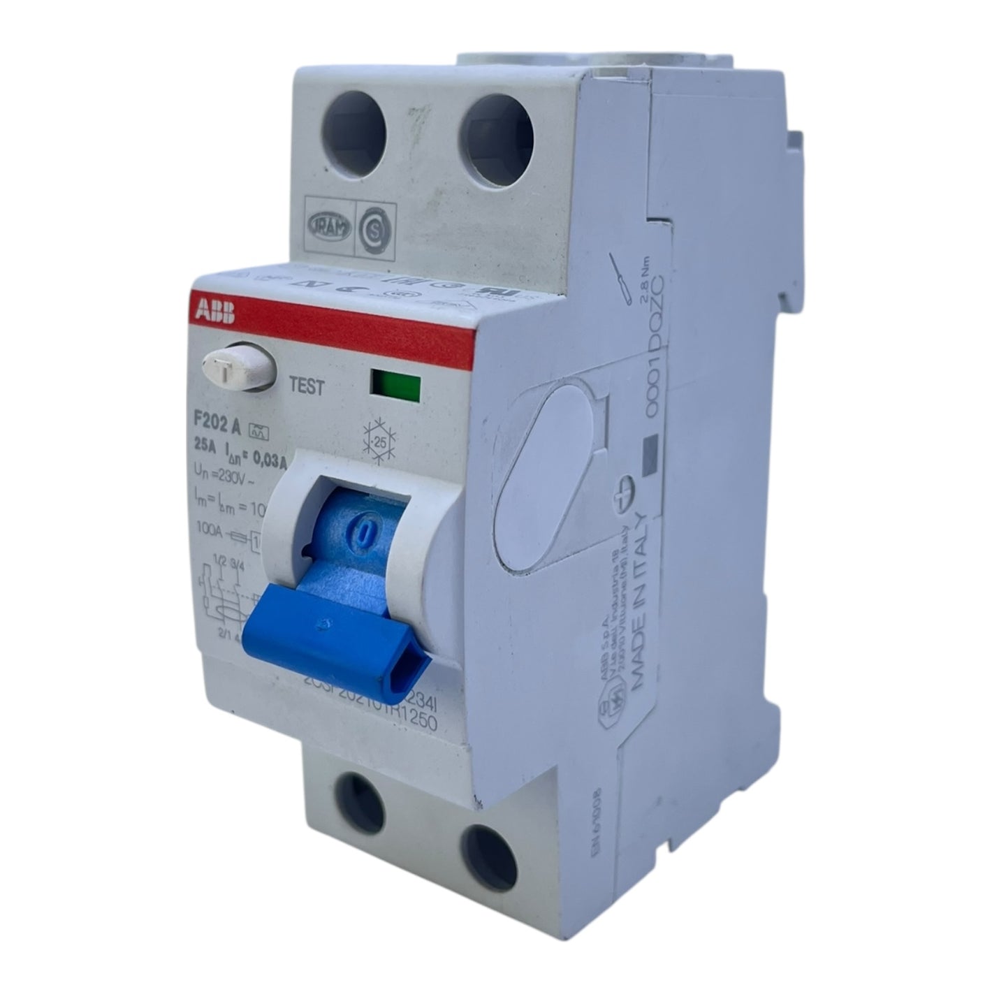 ABB Fehlerstromschutzschalter 25A 30mA 2-polig F202 A 2CSF202101R1250