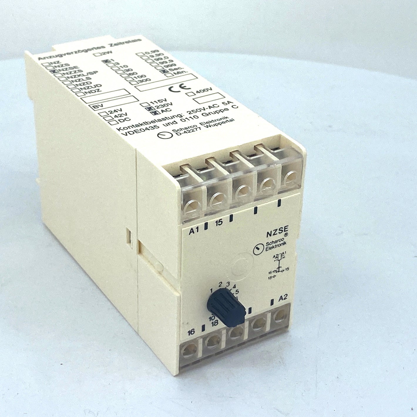 Scharco electronics NZSE time relay 50514944 230V AC 0.1-1s 5A