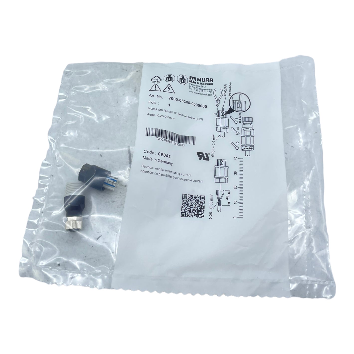 Murr Elektronik 7000-08385-0000000 Steckverbinder Sensor IP65 4A 4polig VE:2stk