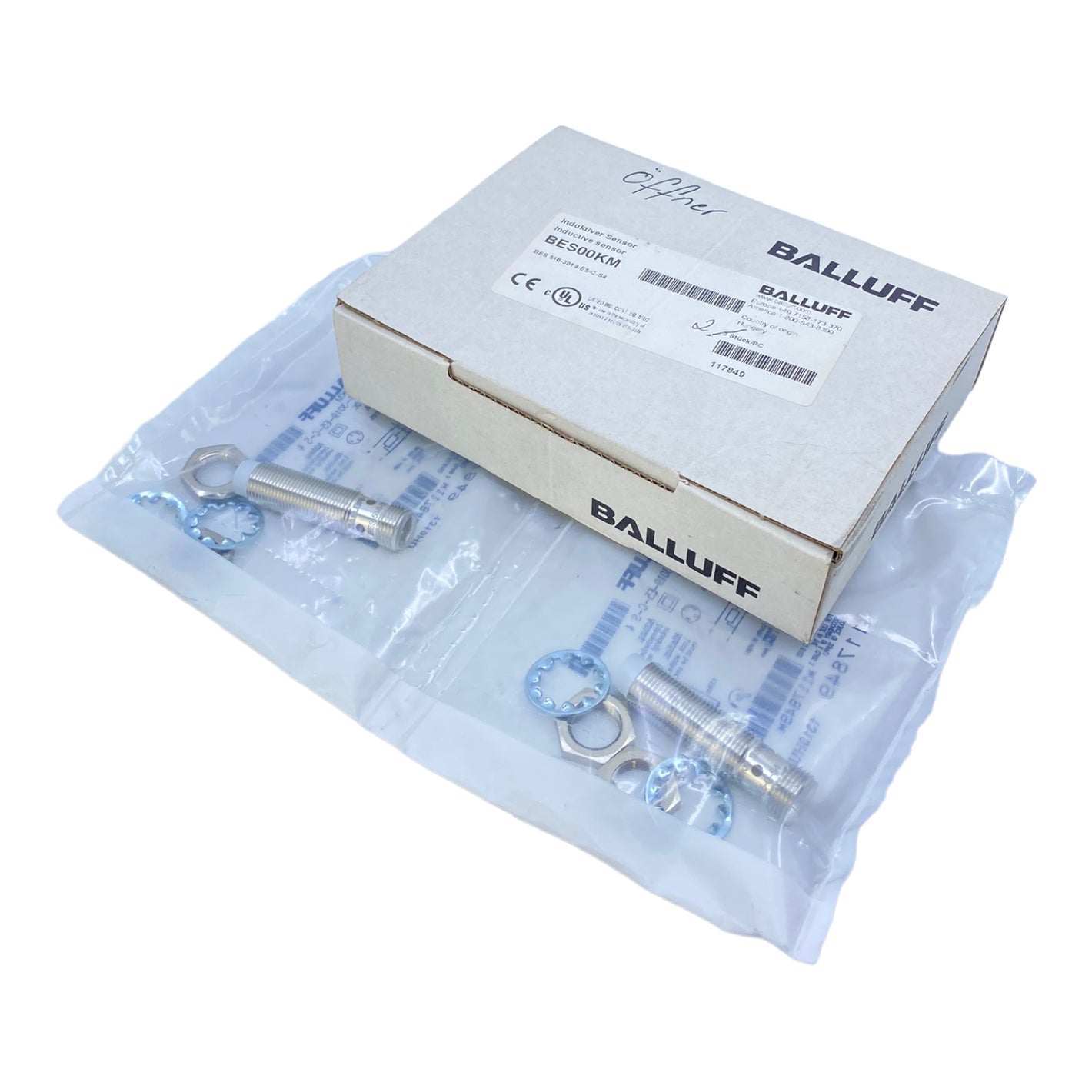 Balluff BES00KM Induktiver Sensor VE 2stk.  10...30 VDC IP68 2500 Hz  PNP Öffner