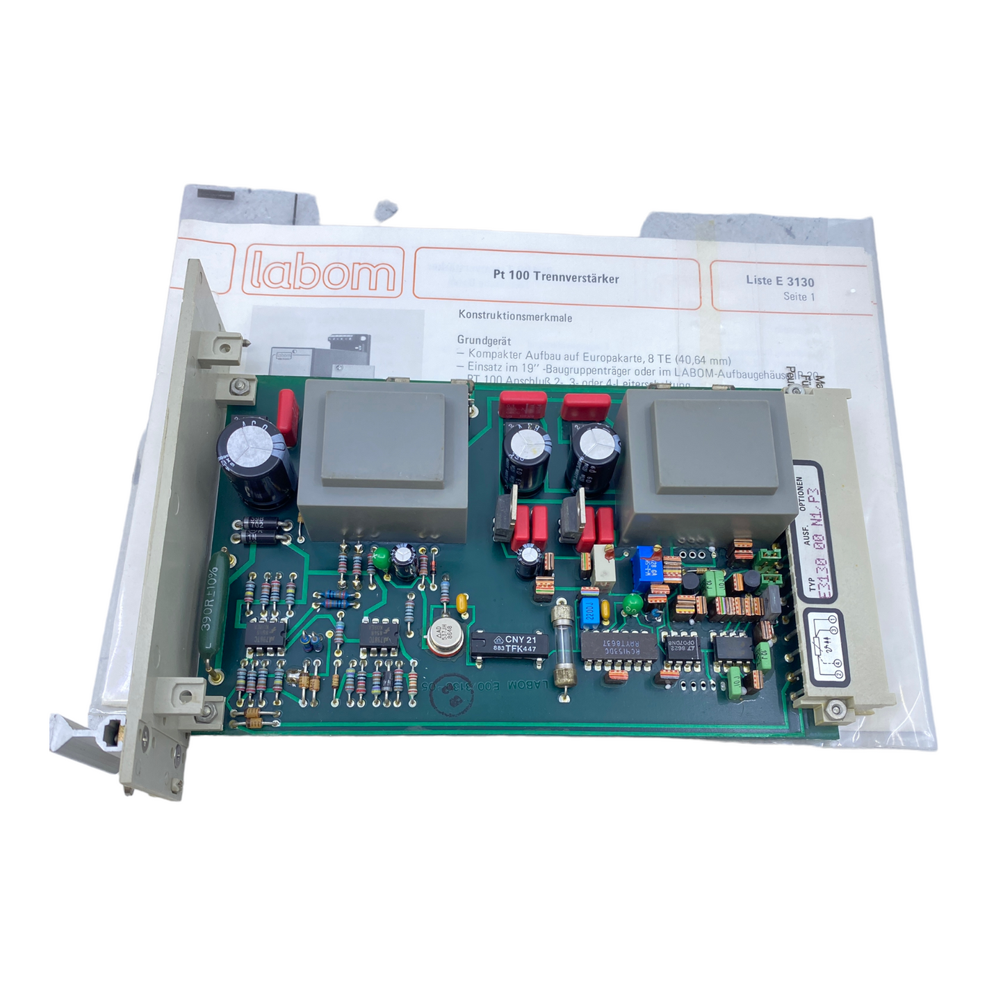 Labom E3130 isolation amplifier PT-100 / 220V AC 20mA