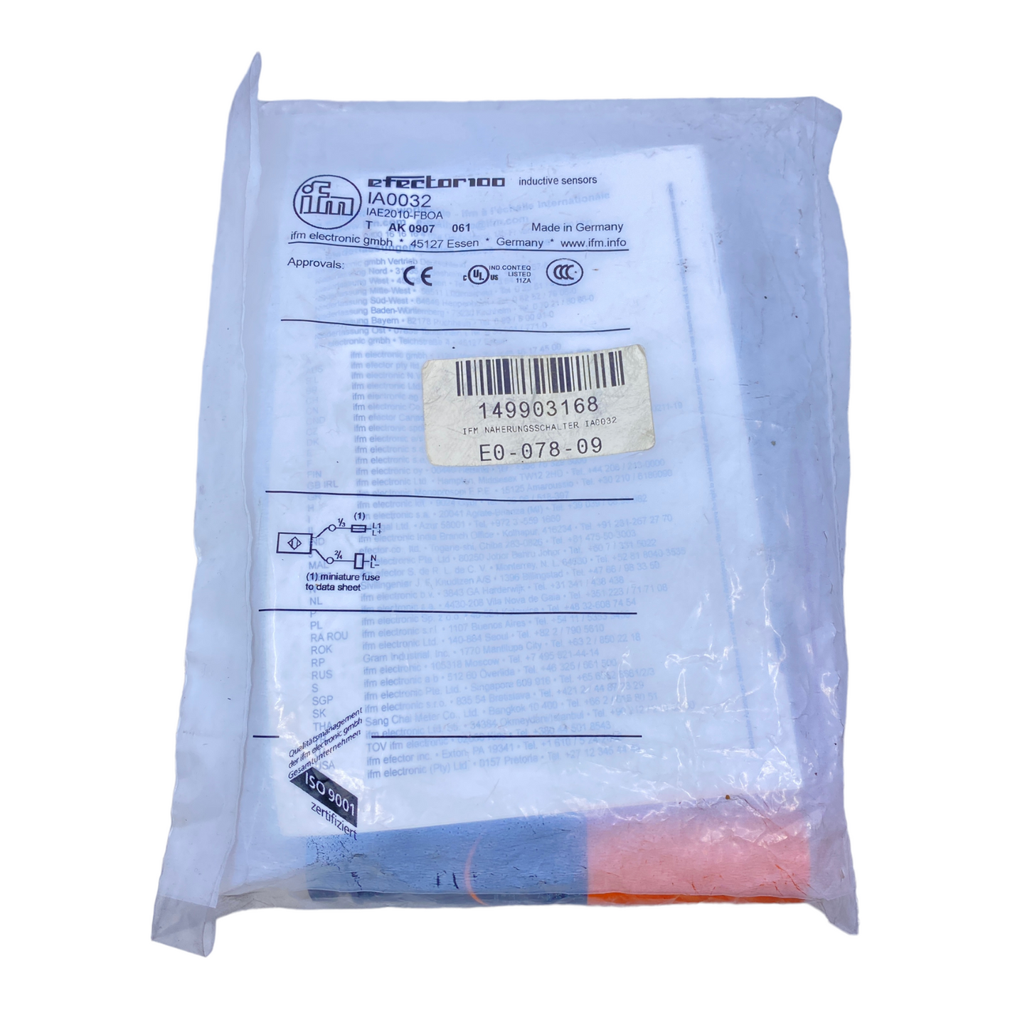 ifm IA0032 proximity sensor 20/250 V AC/DC / 100 mA, 250 mA