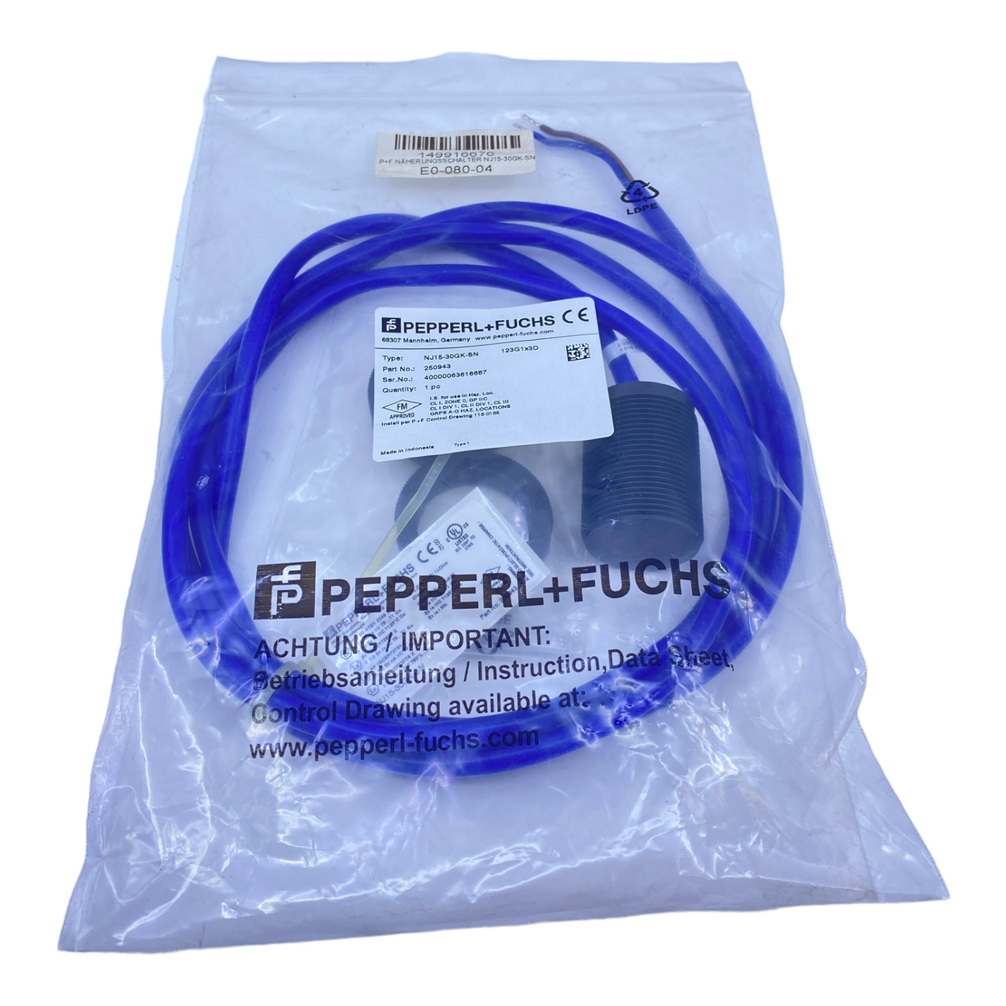 Pepperl+Fuchs NJ15-30GK-SN Induktiver Sensor 250943 8,2 V - Industrie Einsatz