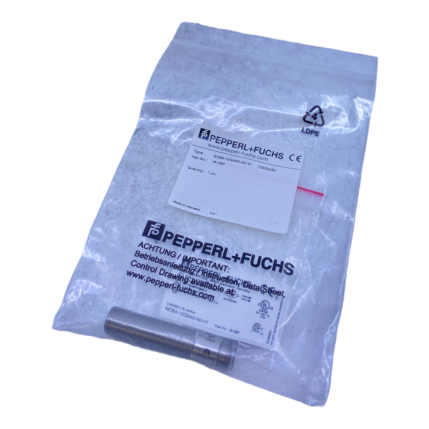 Pepperl+Fuchs NCB4-12GM40-N0-V1 Induktiver Sensor 181087 8,2V 1500Hz 2-Draht