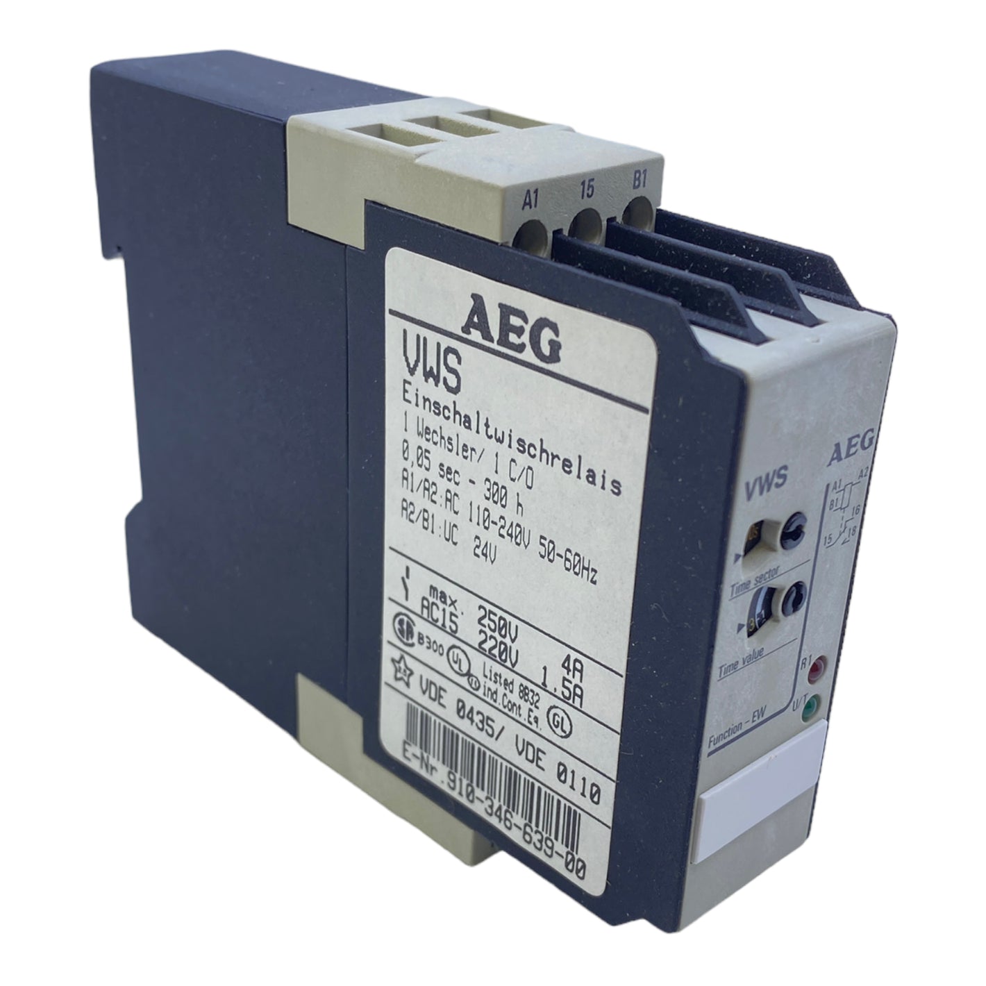 AEG VWS Zeitrelais 910-346-639-00 Wischrelais 110-240V AC 50/60Hz 24V DC