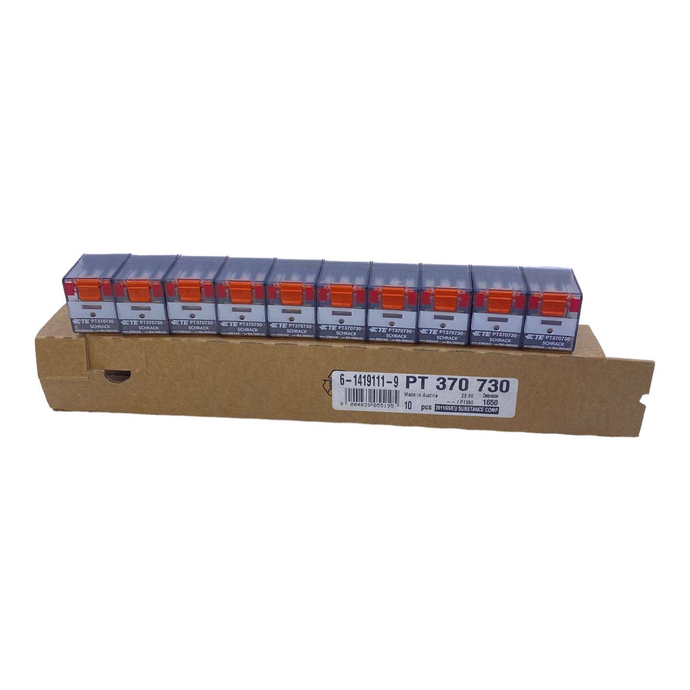 Schrack PT370730 universal relay 230V AC 10A 250V AC PU: 10 pieces 
