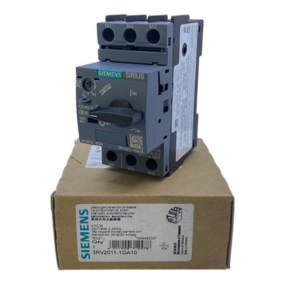 Siemens 3RV2011-1GA10 circuit breaker 4.5...6.3 A 6kV 3-pole 690V 