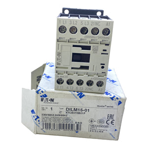 EATON DILM15-01 contactor 3-pole 24V DC 400V AC 3NO +1NC 