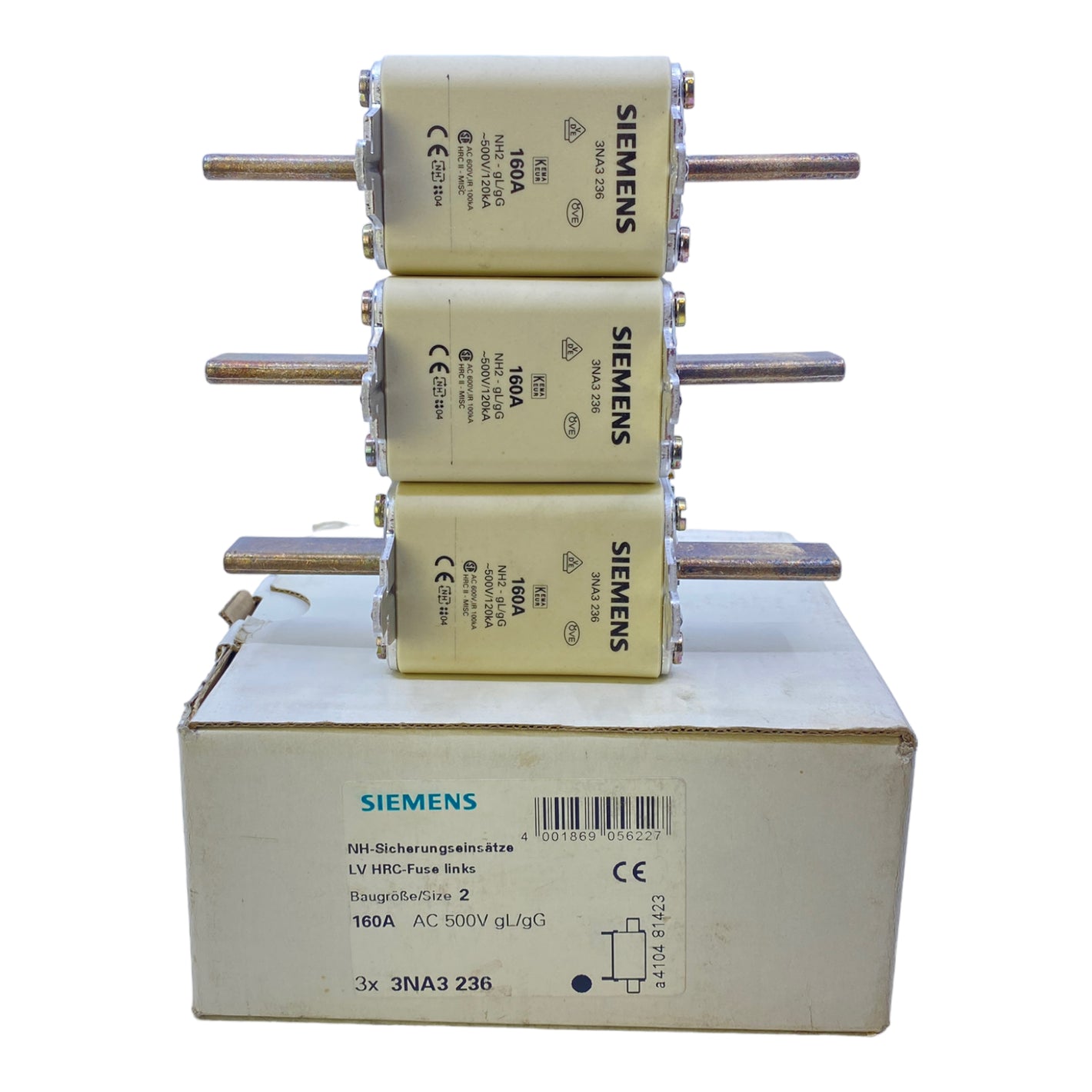 Siemens 3NA3236 fuse insert 160A 500V 120 kA PU: 3PCS 