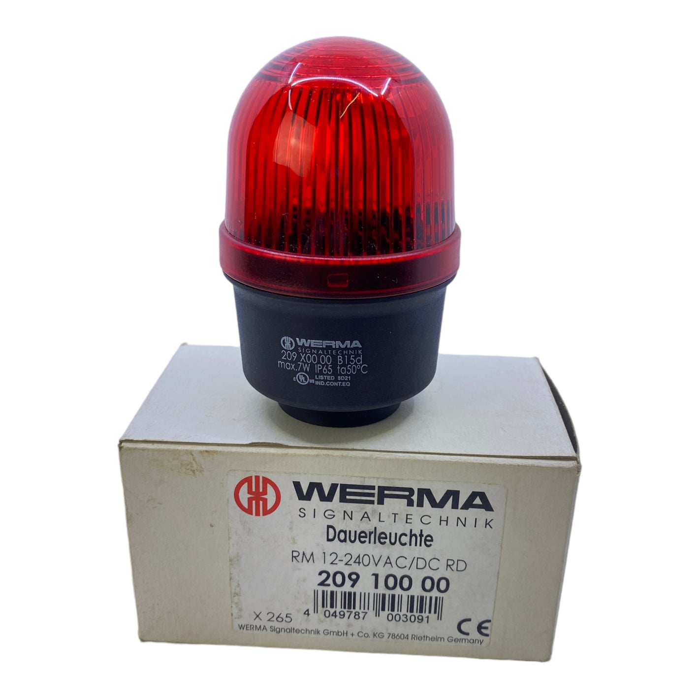 Werma 209.100.00 permanent light 12-230V AC/DC red 