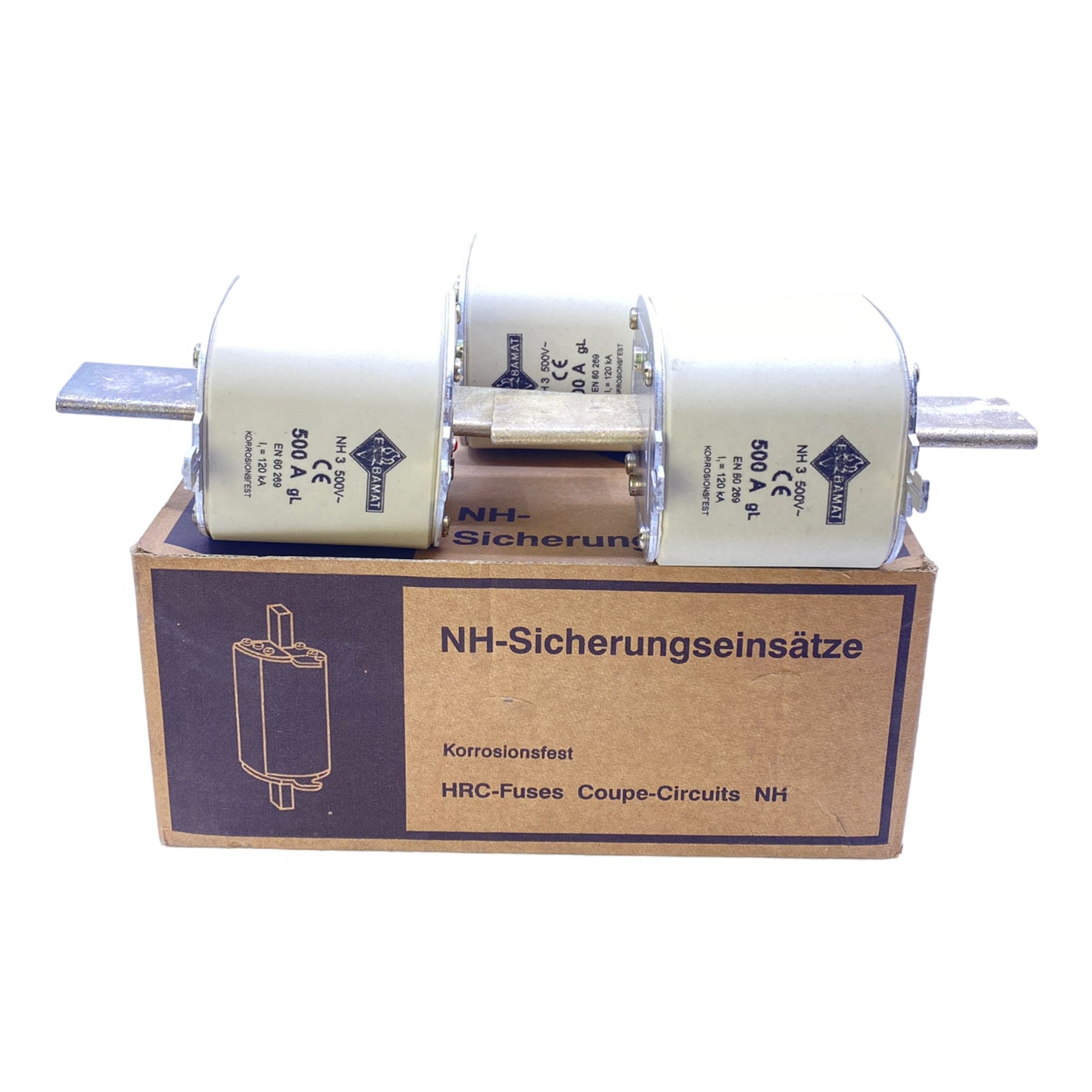 Bamat EN60269 NH fuse links 500A 500V 120kA PU: 3 pieces 