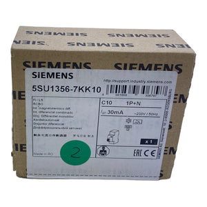 Siemens 5SU1356-7KK10 Leitungsschutzschalter 230V AC 50Hz 10A 30mA 1P+N