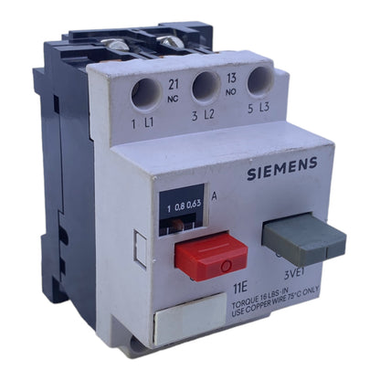 Siemens 3VE1010-2F Motorschutzschalter 380V 10A 1S+1Ö 380V 0,5A