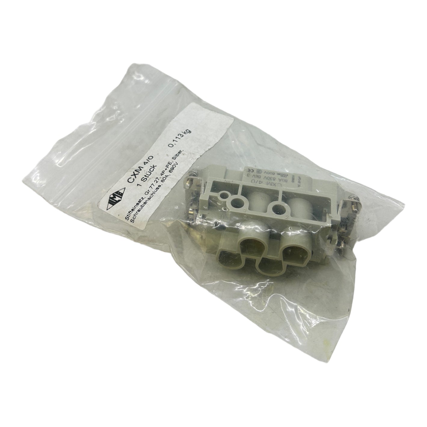 ILME CXM 4/0 connector 80A 8kV 4-pole protection class IP20 without housing connector 