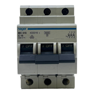 Hager MC316C16 433316 Leistungsschalter 400V Schutzschalter