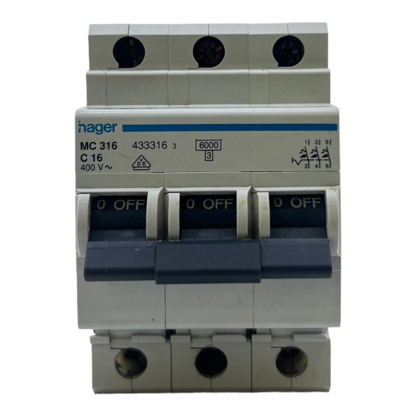 Hager MC316C16 433316 circuit breaker 400V protection switch 