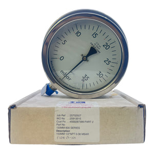 Stewarts 600 series pressure gauge pressure gauge 150mm 1/2"NPT 0-36mbar 