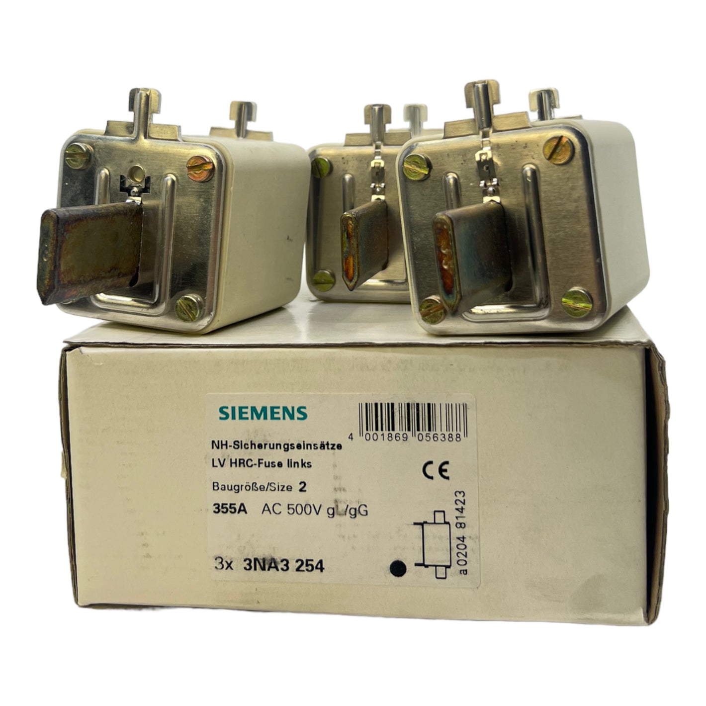 Siemens 3NA3254 NH2-Sicherungseinsatz 355A 500V AC 440V DC VE:3