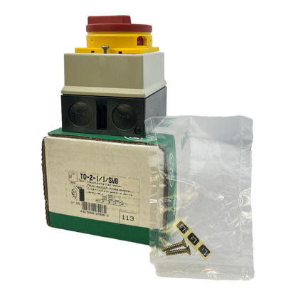 Moeller T0-2-1/I/SVB main switch 12A AC-21 220/240V AC-3 3kW IP65 3-pin. 