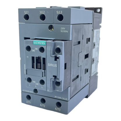 Siemens 3RT2045-1AL20 power contactor 80A 37kW 400V 3-pole 230VAC 50/60Hz 1NO+1NC 