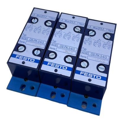 Festo OS-PK-3-6/3 ODER-Block 4232 1,6 bis 8 bar Ventil VE:3stk