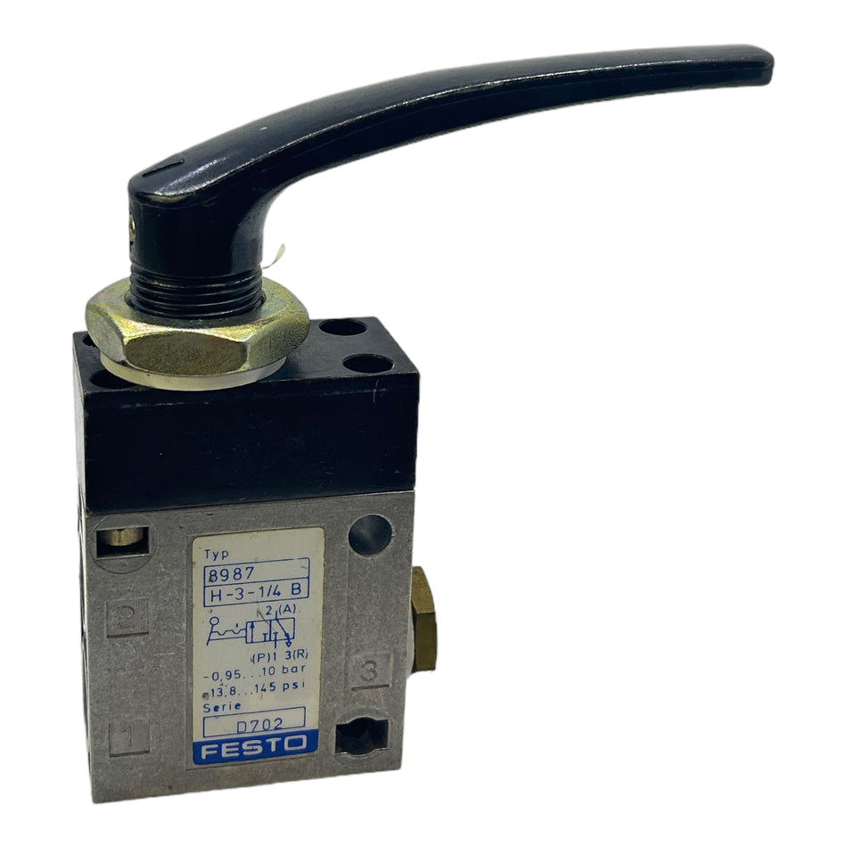 Festo H-3-1/4-B Handhebelventil 8987 -0,95 bis 10bar -10 bis 60°C Ventil