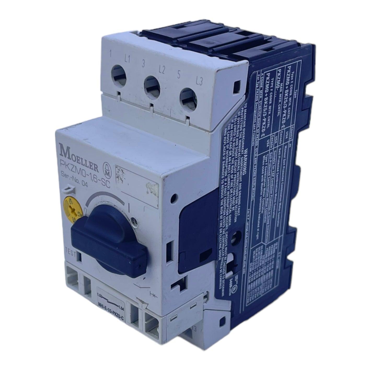Moeller PKZM0-1,6-SC motor protection switch 229833 690V IP20 3-pole 1.6A 