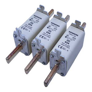 Siemens 3NA3122 63A NH fuse set 500V/120kA Pack of 3 