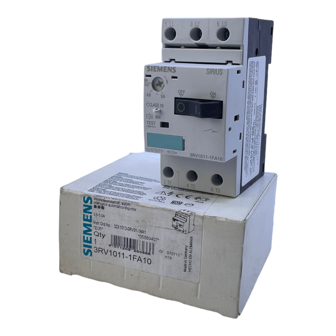 Siemens 3RV1011-1FA10 circuit breaker 5A industrial circuit breaker Siemens