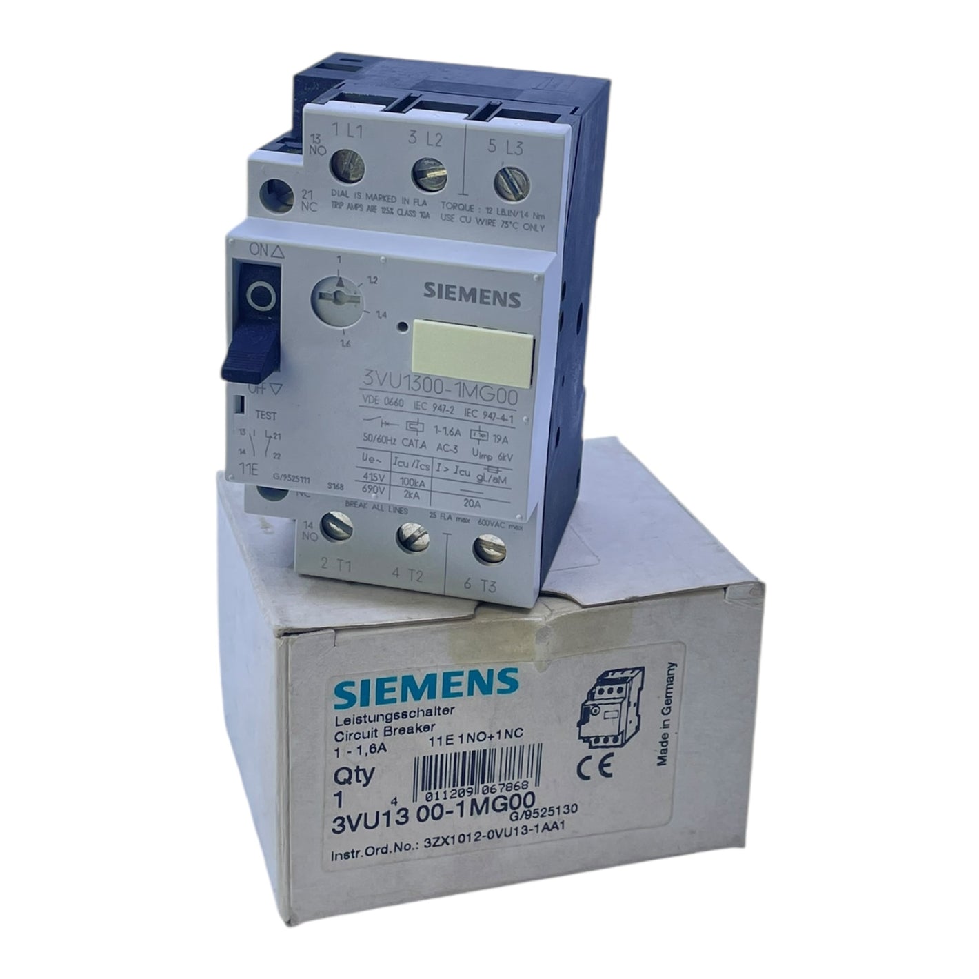 Siemens 3VU1300-1MG00 Leistungsschalter für industriellen Einsatz 3VU1300-1MG00