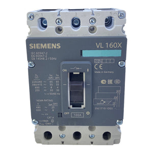 Siemens 3VL1710-1DE33-0AA0 Leistungsschalter 55kA 415V AC 3-polig 100A