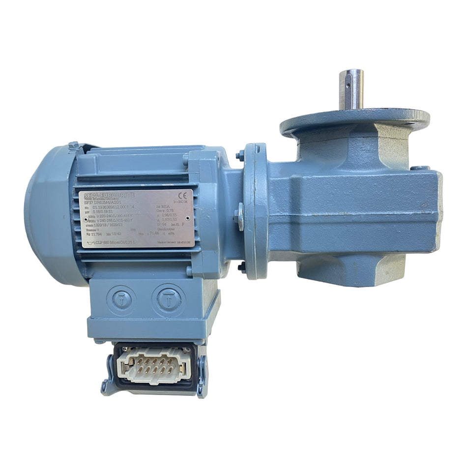 SEW SF37DR63M4/ASD1 Getriebemotor 220-240V 50Hz 240-266V 60Hz IP54 Motor